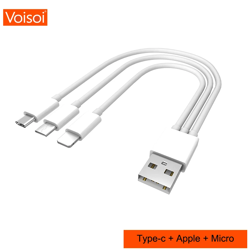 Переходной USB кабель для iPhone XS Max XR X 8 7 6 быстрая зарядка Зарядное устройство 3 в 1