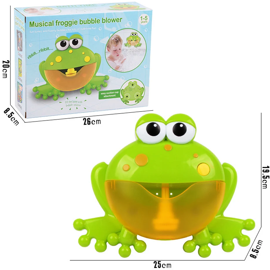 

2019 Kids Swimming Water Toys Newborns Baby Bath Bubble Machine Big Frogs Automatic With Music Wash Play Cartoon Educational Toy