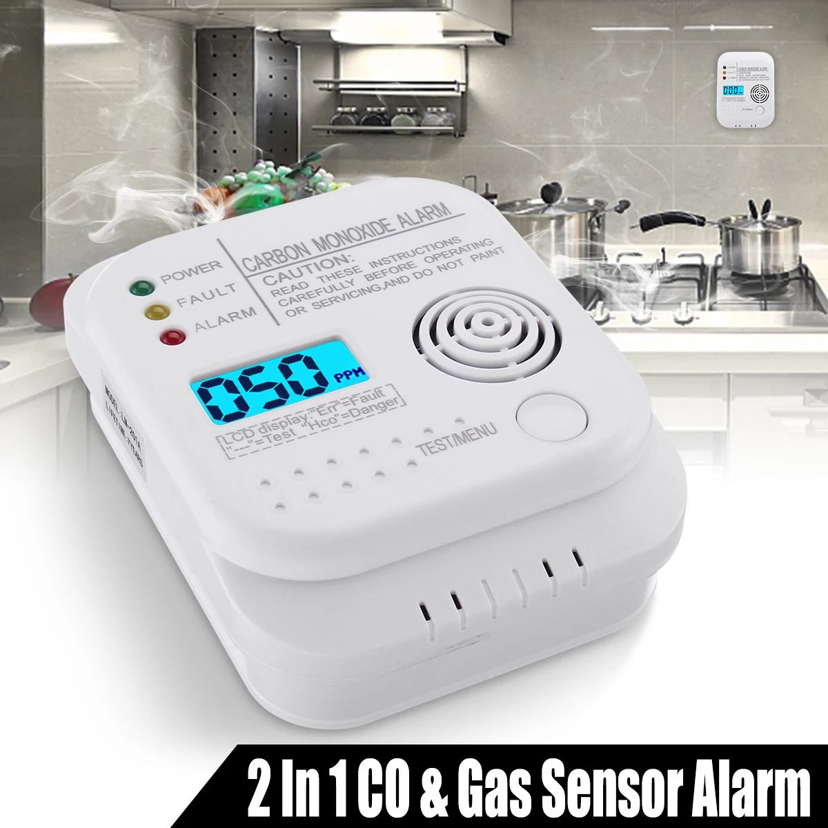 NEW Safurance CO Carbon Monoxide Alarm Detector LCD ...