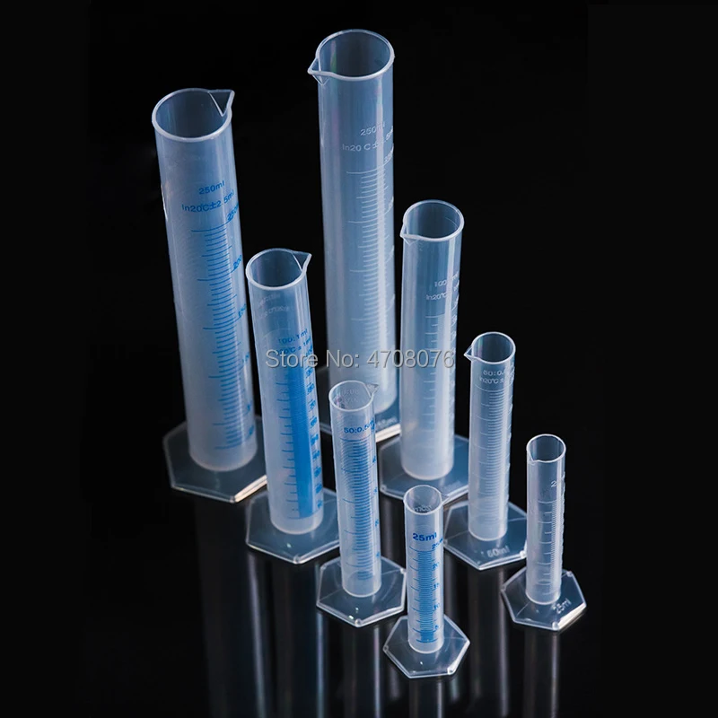 10ml 12pcs/pack PP graduated cylinder with blue scale mark Plastic lab measuring tool transparent for chemical experiment