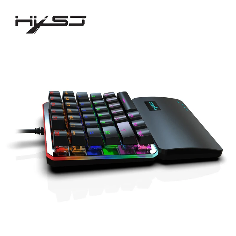 HXSJ игровая клавиатура с одной рукой левая 35 клавишный RGB режим многократной