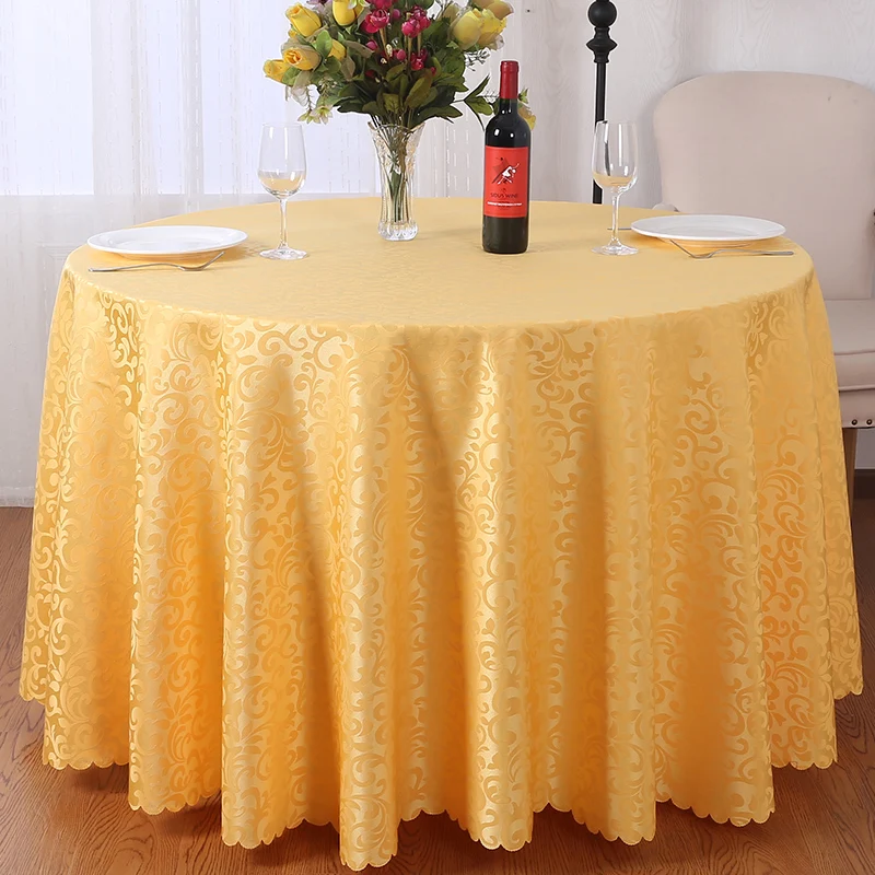 

YRYIE Europe Jacquard White Table Cover Round Washable Banquet Party Decor Polyester Outdoor Tablecloth Protector Rectangular