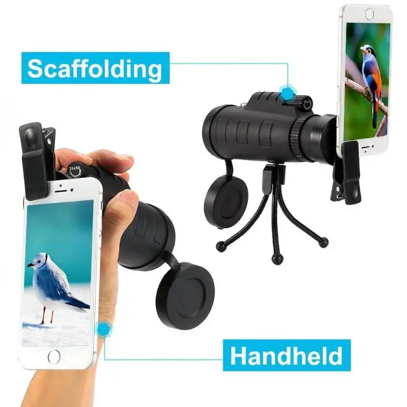 في الهواء الطلق أحادي 50X60 تلسكوب المحمولة مع الهاتف كليب العسكرية HD المهنية الصيد التخييم نطاقات دروبشيبينغ