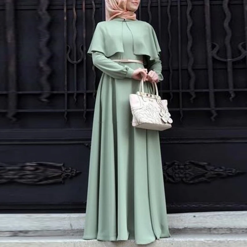 

Newly Muslim Women's Kaftan Islamic Long Sleeve Arab Jilbab Abaya Maxi Dress