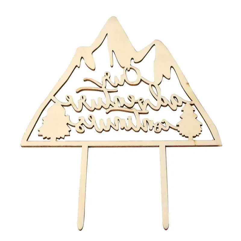 

Cake Topper Insert Wooden Mountain Peak Shaped Cake Topper 1PC