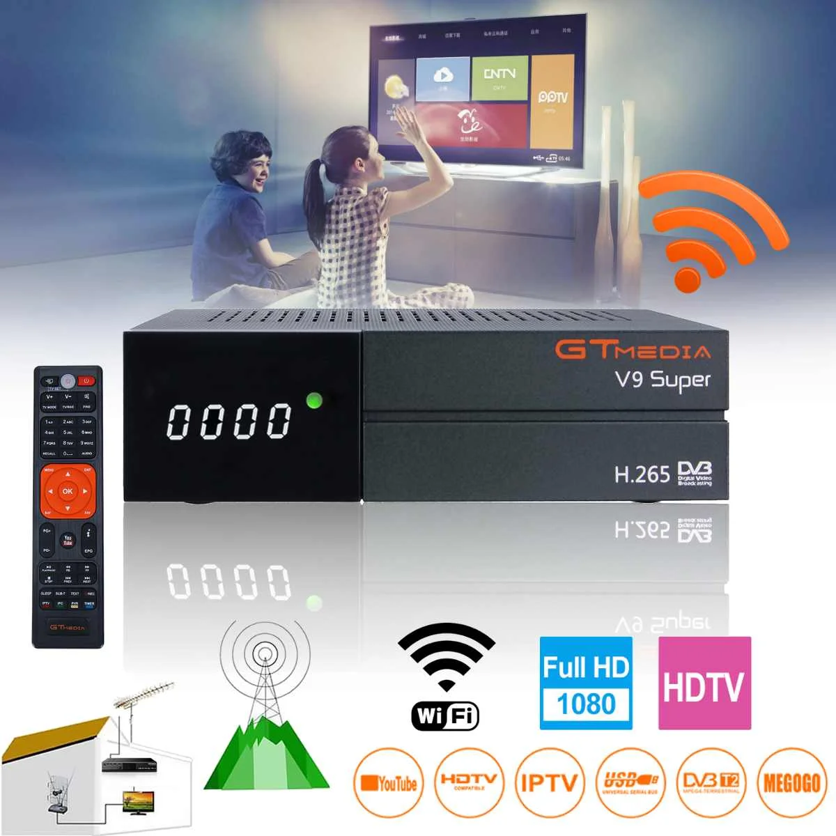 

V9 Super Full HD DVB-S2 Satellite Receiver 1 Year Europe C ccam Cline Same Freesat V9 Super Upgrade From Freesat V8 Super