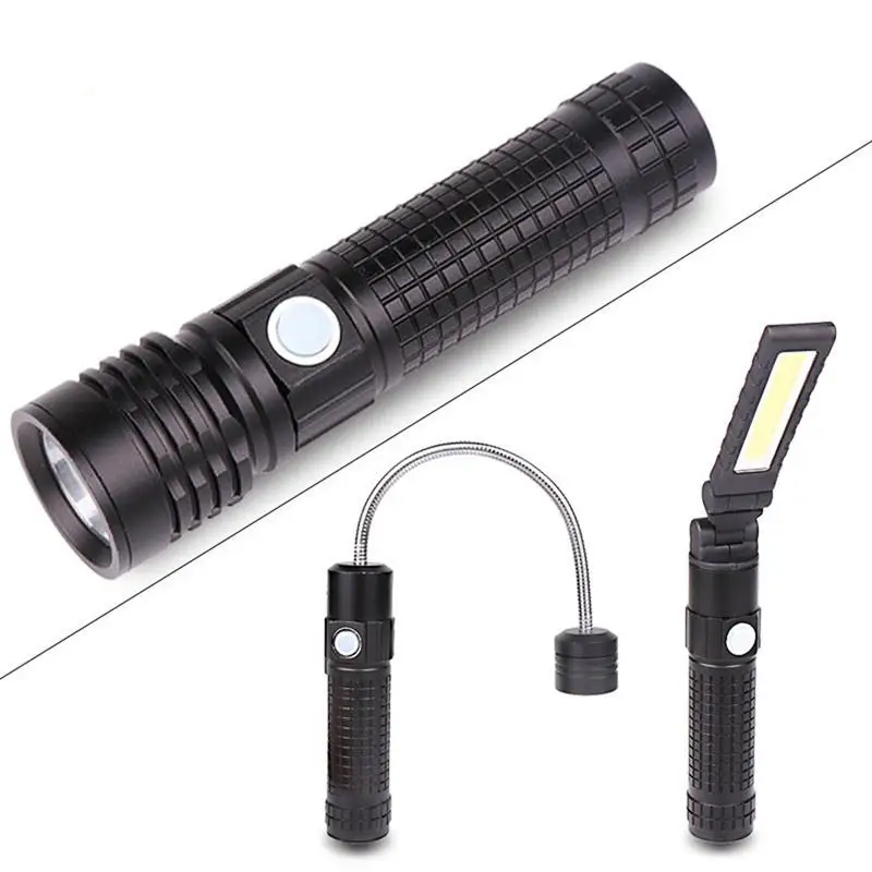 

Waterproof Foldable Detachable LED Work Light Flashlight USB Charging with Tail Magnet Portable COB Hose Work Light Spotlights