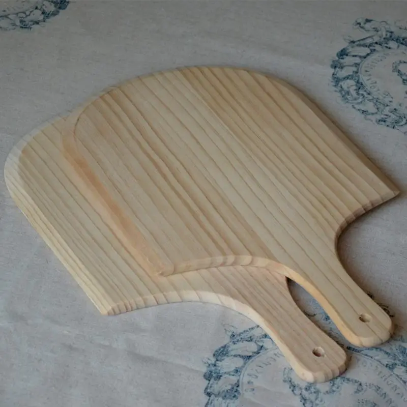 Wooden Pizza Peel Board Western Wear Resistant Natural Wooden Shovel for Oven Grill with Punched Handle Pizza Accessories