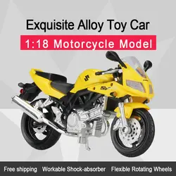 MAISTO 1:18 SUZUKI SV650S сплав Литая модель мотоцикла работоспособным Shork амортизатор игрушка для детей подарки игрушки коллекция