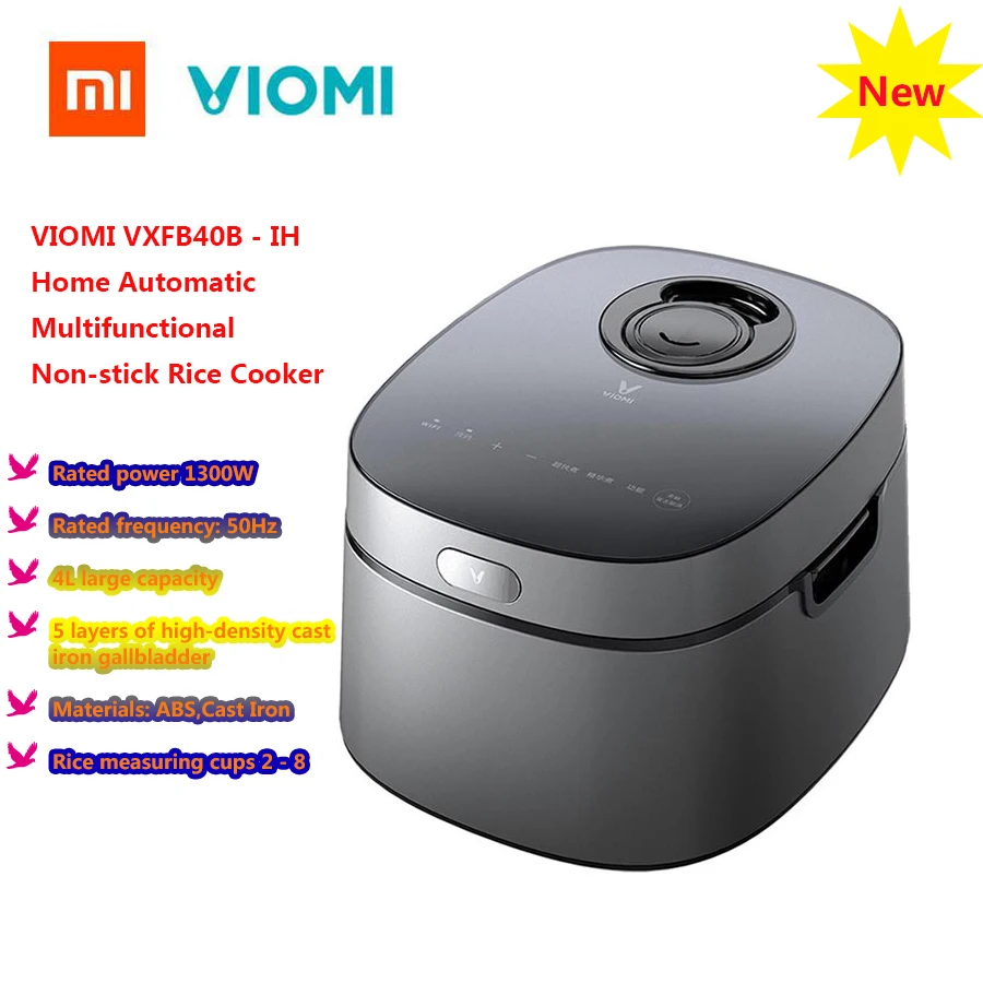

VIOMI VXFB40B - IH Automatic Multifunctional Non-Stick Rice Cooker Pot 4L 1300W Smart Setting For Home