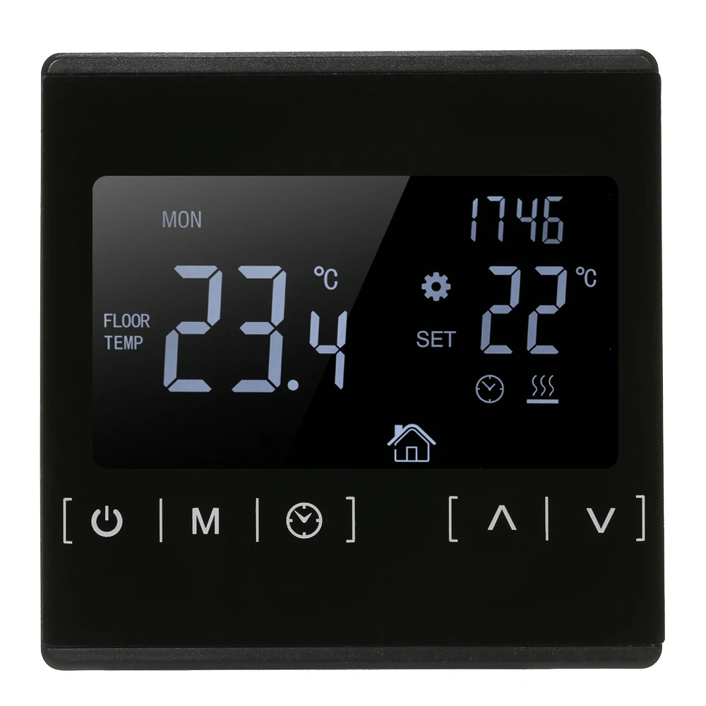 Термостат с сенсорным ЖК-экраном, электрическая система подогрева пола, терморегулятор для нагрева воды, AC85-240V измерительный прибор для измерения температуры