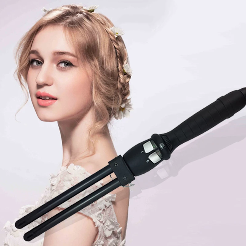 

12MM 2 Triple Barrel Waver Professional Hair Curler Ceramic Cone Curling Iron Wand Double Tube Corrugated Curling Wave Roller