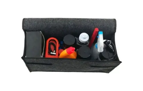  Car Trunk Organizer Foldable Storage Bag Box Cargo Portable Gray Woolen Felt - 32961353038