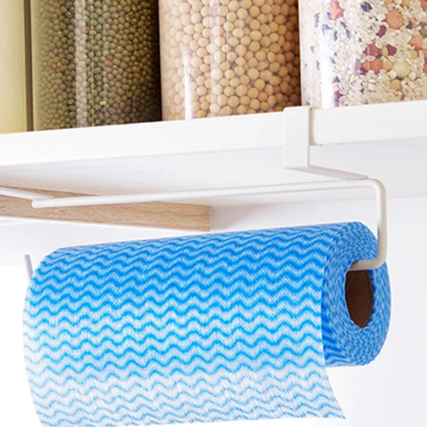 Kitchen Tissue Holder Hanging Bathroom Toilet Roll Paper Holder Rack Kitchen Cabinet Door Hook Holder