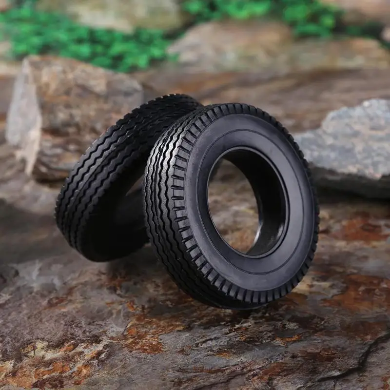 RC Car Toy 2pcs 1/14 Rubber Trailer Car Tyres for Tamiya Tractor Truck RC Crawler Car Part RC Car Accessires Tires & Wheel Rims 