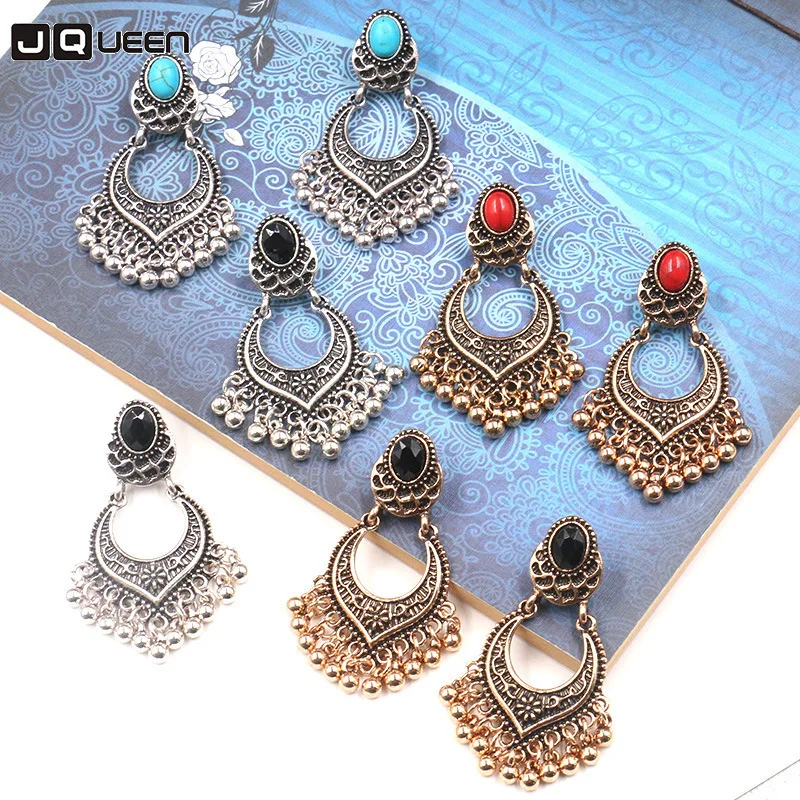 

Fashion Hot Gold color Metal Tassel Dangle Earrings Big Pendientes Long Earrings For Women Ethnic Indian Jewelry