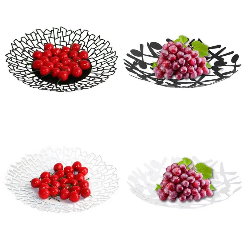 Fruit Tray Wrought Iron Basket Snack Storage Box Bowl Desktop Modern Minimalist Home Living Room Plate | Дом и сад