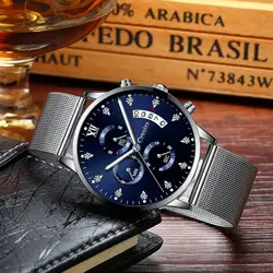 2019 для мужчин s часы GUANQIN лучший бренд класса люкс световой часы для мужчин бизнес полный сталь Творческий кварцевые наручные часы Relogio Masculino