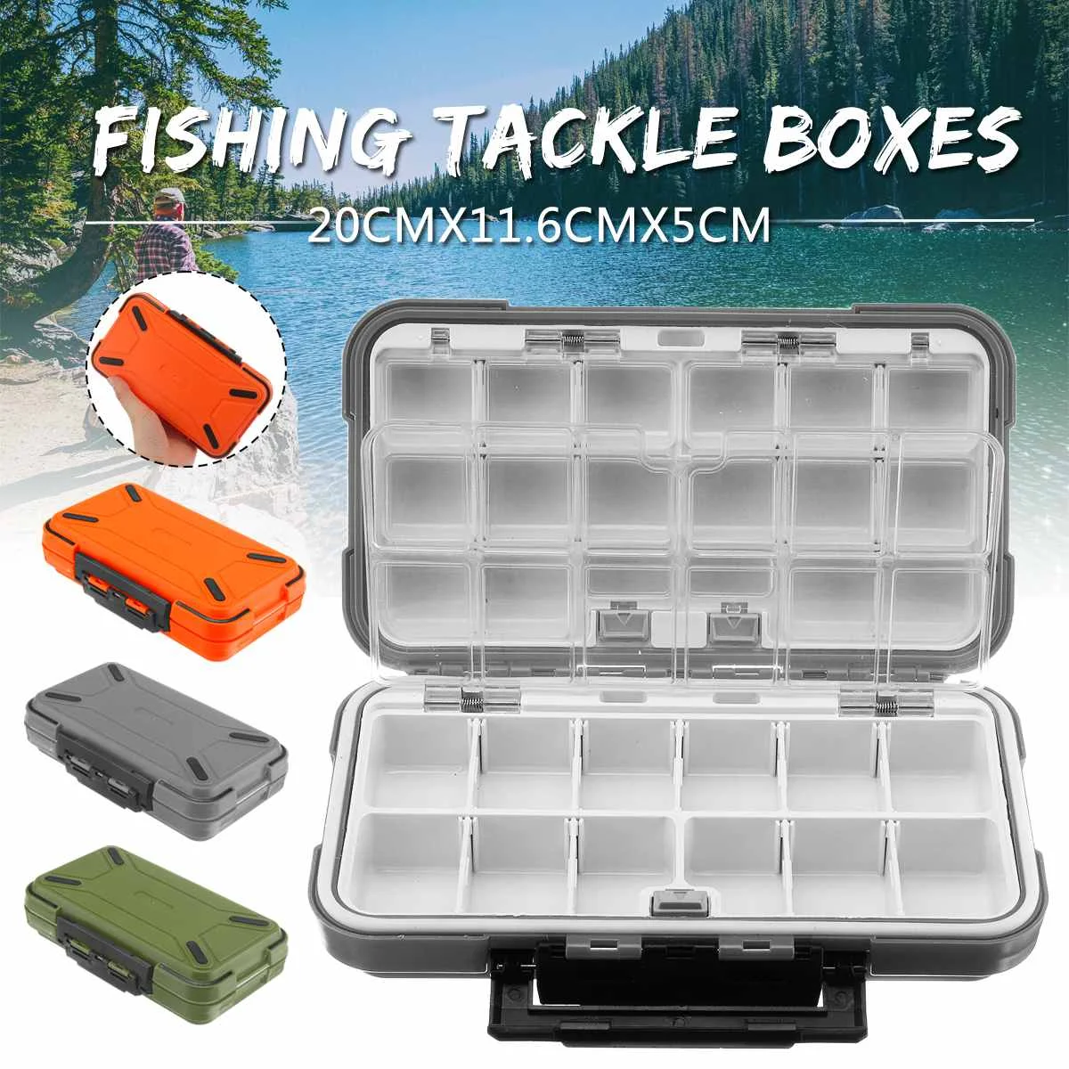 30 Compartments Fishing Tackle Box Waterproof Double Side Bait Lure