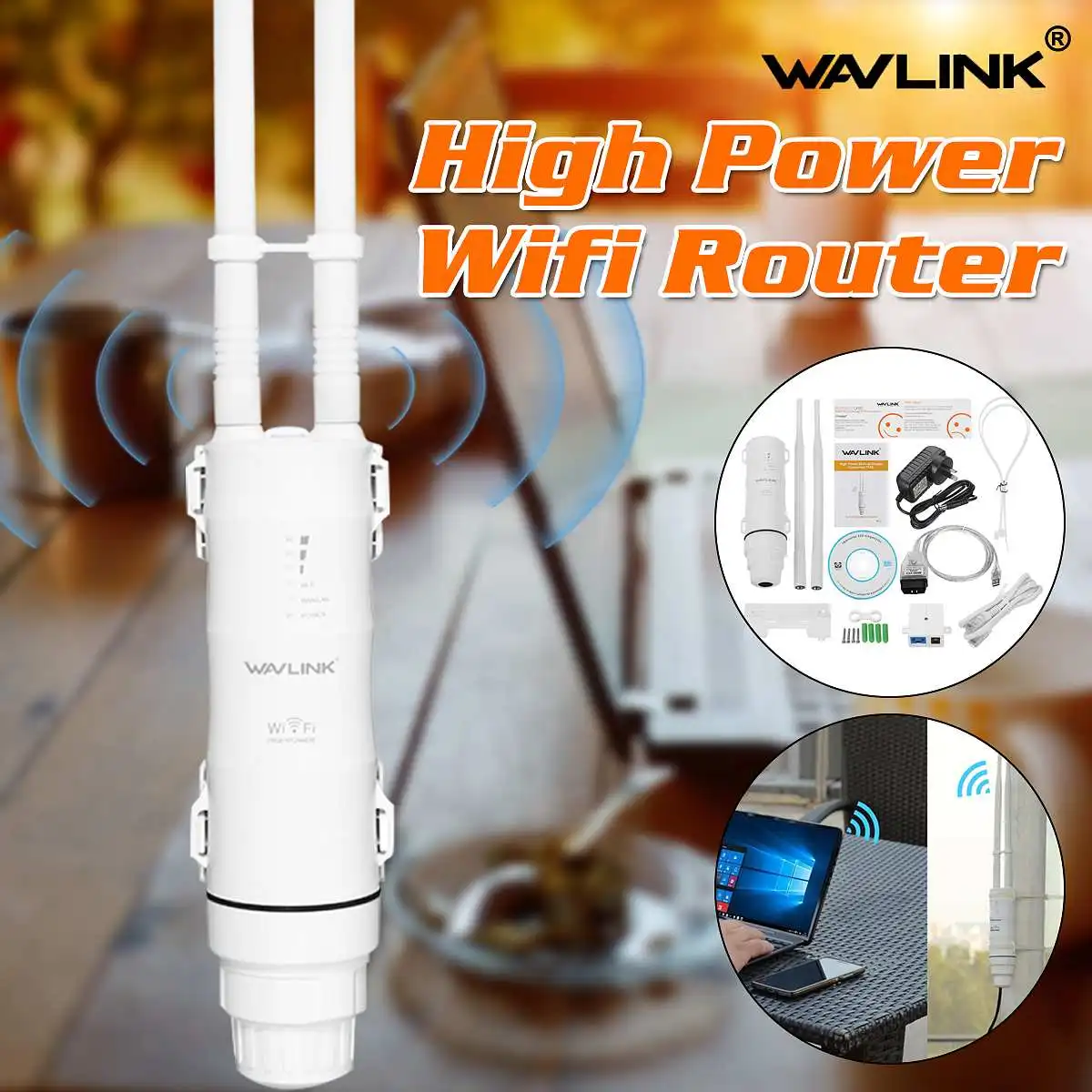 Wavlink AC600 27dBm Wifi удлинитель высокой мощности открытый Wifi повторитель 2,4G/150 Мбит/с+ 5 ГГц/433 Мбит/с беспроводной Wifi маршрутизатор с WISP