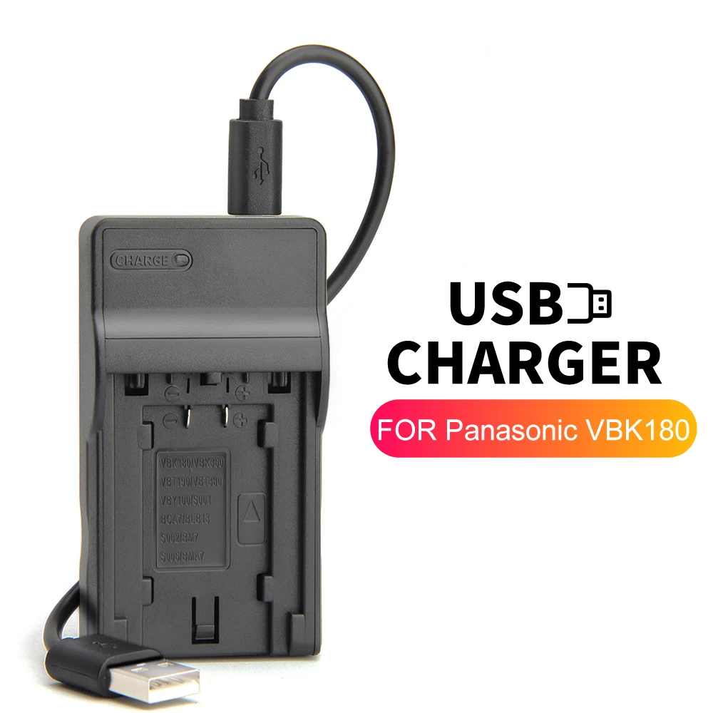 Caricabatterie USB-C + cavo USB-C per fotocamera Panasonic HC-V10 - 0,5