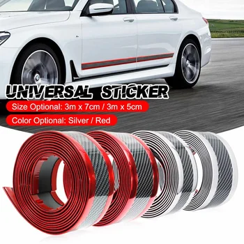 

5cm/ 7cm x 300cm D Car Sticker Carbon Fiber Rubber Car Door Protector Door Sill Protection Stickers Auto Bumper Strips