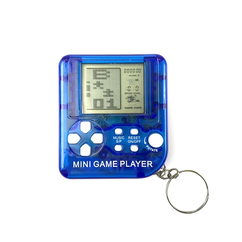

Babys Mini Tetris Game Player Girl Boy Portable Music Educational Electronic Game Console LCD Pocket Handheld Game Toys Keychain