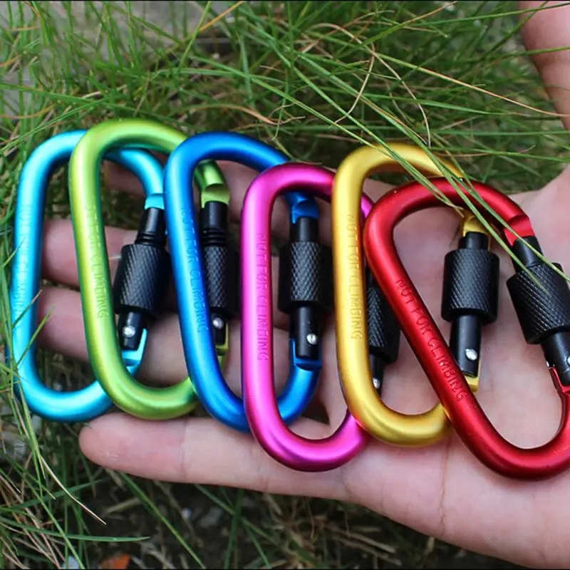 

Aluminum Carabiner Quickdraws D-Ring Key Chain Clip Camping Hook Carabiner Outdoor Travel Backpack Lock Mountaineering Buckle