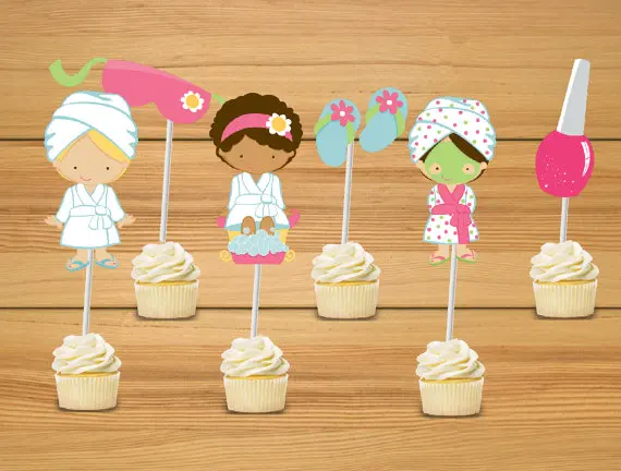 Spa Party Cupcake Toppers Jungle Babies Birthday Party