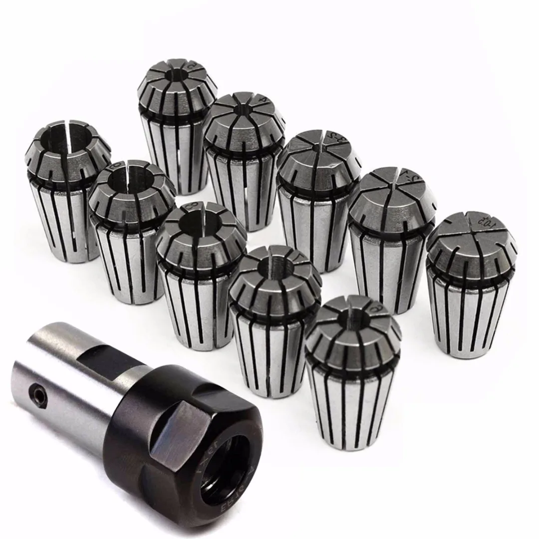 

AYHF-10Pcs Er16 Spring Collet + Motor Shaft 8Mm Extension Rod Holder Cnc Milling Lathe Tool Engraving Machine