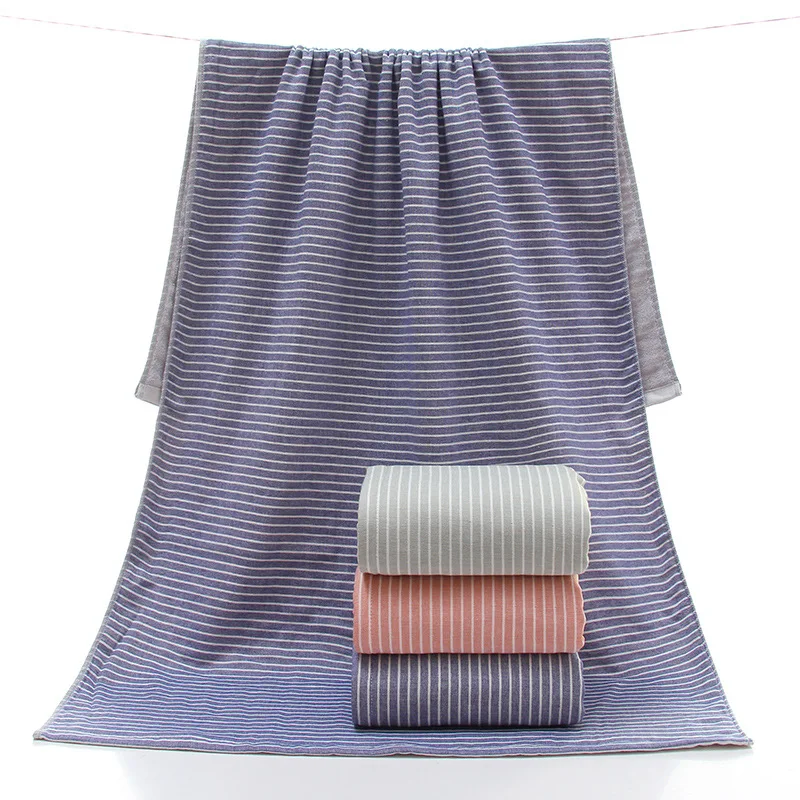 

70x140cm 34x76cm 100% Cotton Large Bathroom Towel Well Absorbent Soft Turkish Cotton Spa Towels Striped Face Towels