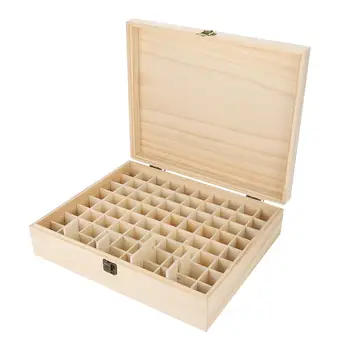 

74 Slots Wooden Essential Oi l Bottles Storage Box Case Aromatherapy Wood Display Store Essential Nail Gel Oils Box Makeup Tools