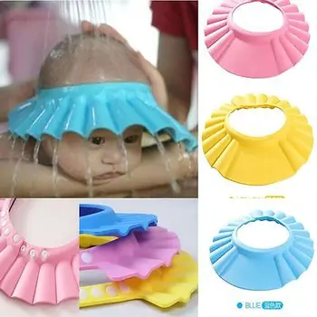 

Adjustable Newborn Baby Kids Shampoo Bath 3 Colors Bathing Shower Waterproof Solid Cap Convenient Hat Wash Hair Shield Popular