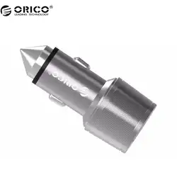 ORICO Алюминий двойной Порты и разъёмы автомобильное дорожное зарядное устройство безопасности металлический молоток SUB зарядки адаптер для