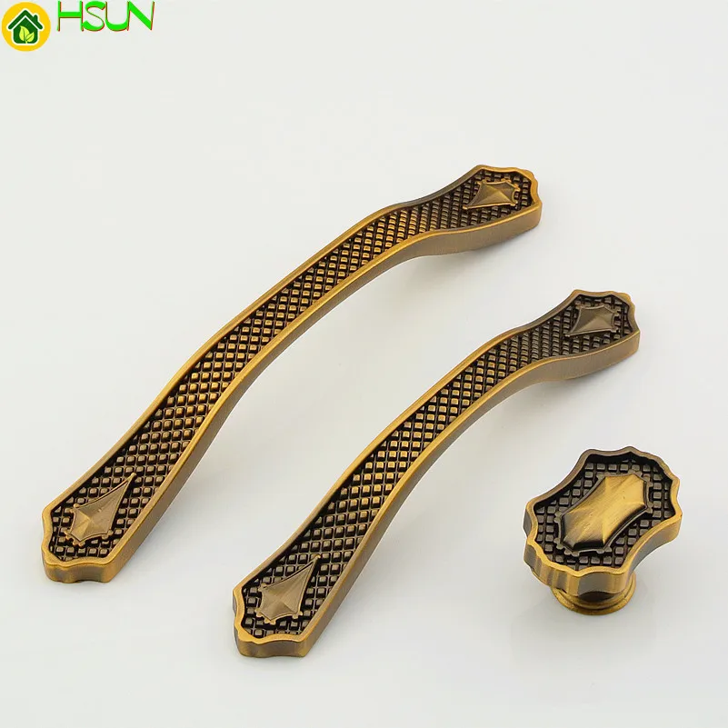 

2 pcs Retro Drawer Handles Dresser Pull Knob Cupboard Knobs Bronze Cabinet Kitchen Handle Furniture Hardware
