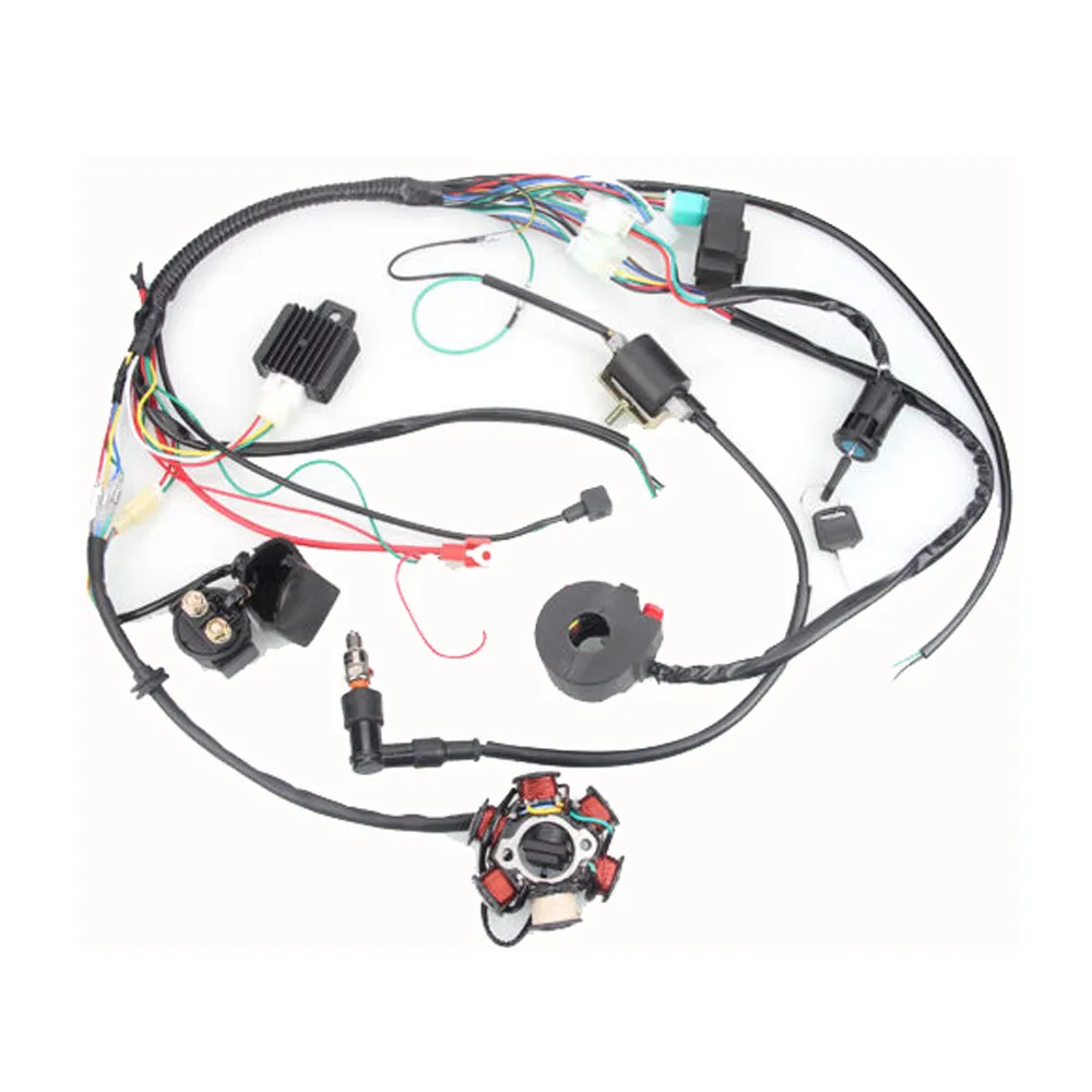 Najtaniej Zestaw zapłonu motocykla 50CC 125CC kompletne kable w wiązce CDI STATOR 6 cewka słup zapłon elektryczny do motocykla ATV