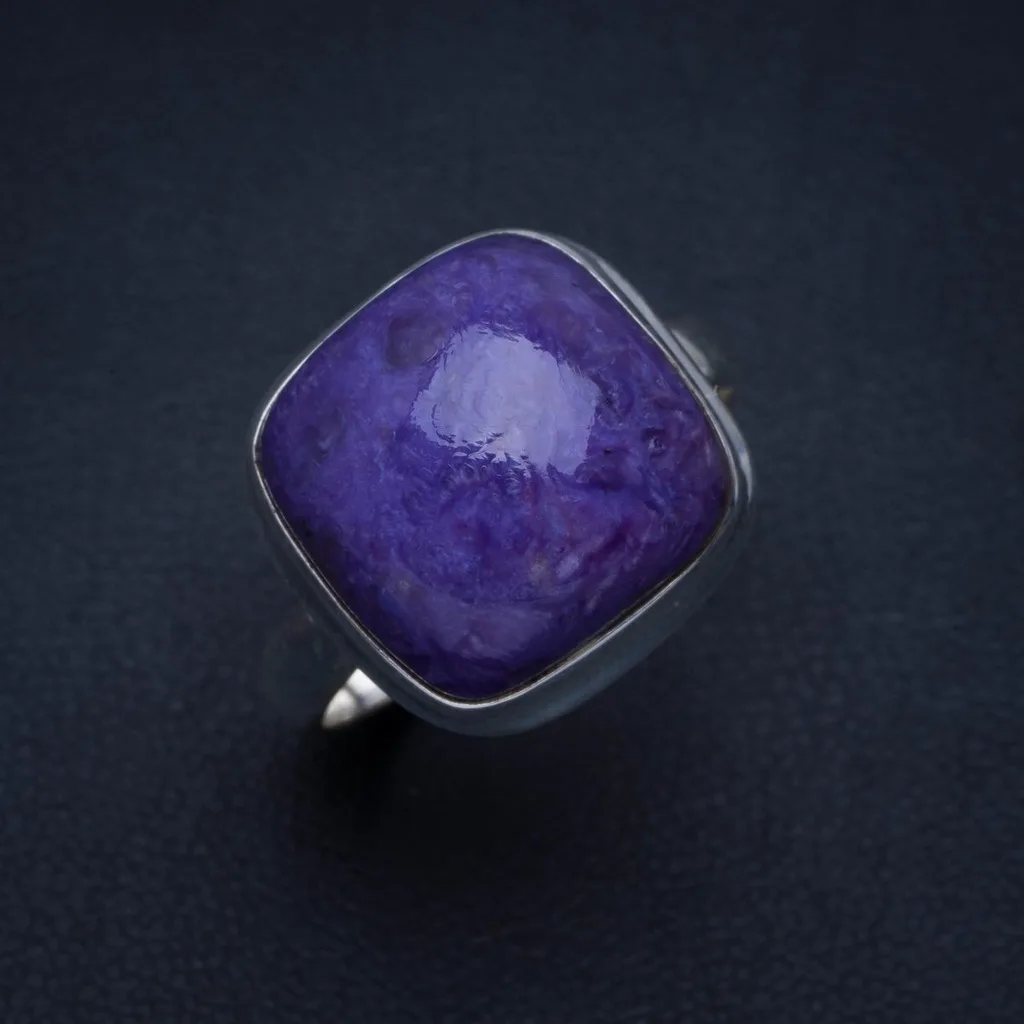 

Natural Charoite Handmade Unique 925 Sterling Silver Ring 9.25 A4004