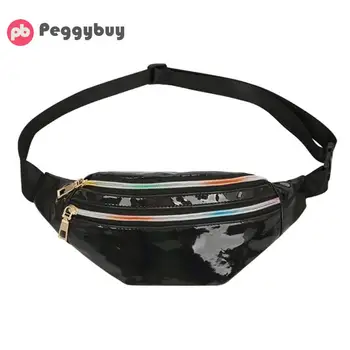 

Fashion Fanny Packs Multifunction Chest Bags Reflective Laser Women Crossbody Belt Waist Bum Shoulder Bags Bum Pochete 2019 New