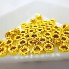 1 шт. чистый 999 24K желтое золото кулон/4 мм Будда круг свободная подвеска из бисера