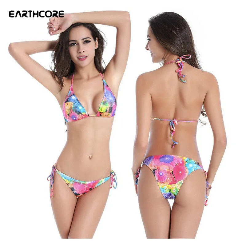 

New Sexy Bikini Set Brazilian Swimsuit Padded Push Up Swiming Suit Women Floral Print Swimwear Two Pieces Beach Bathing Suit 4XL