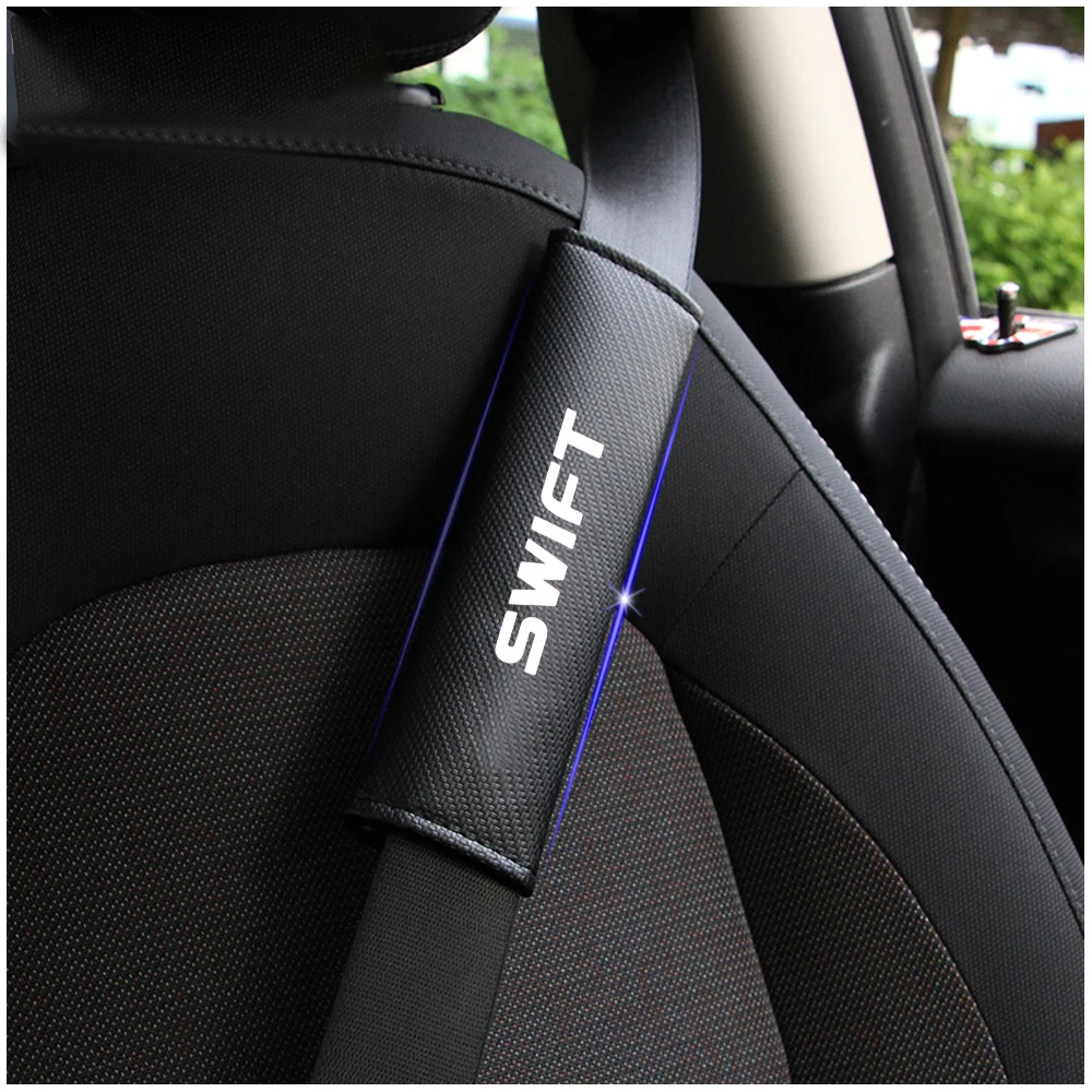 SUZUKI SWIFT Front PAIR of Red LEATHER LOOK Car Seat Covers