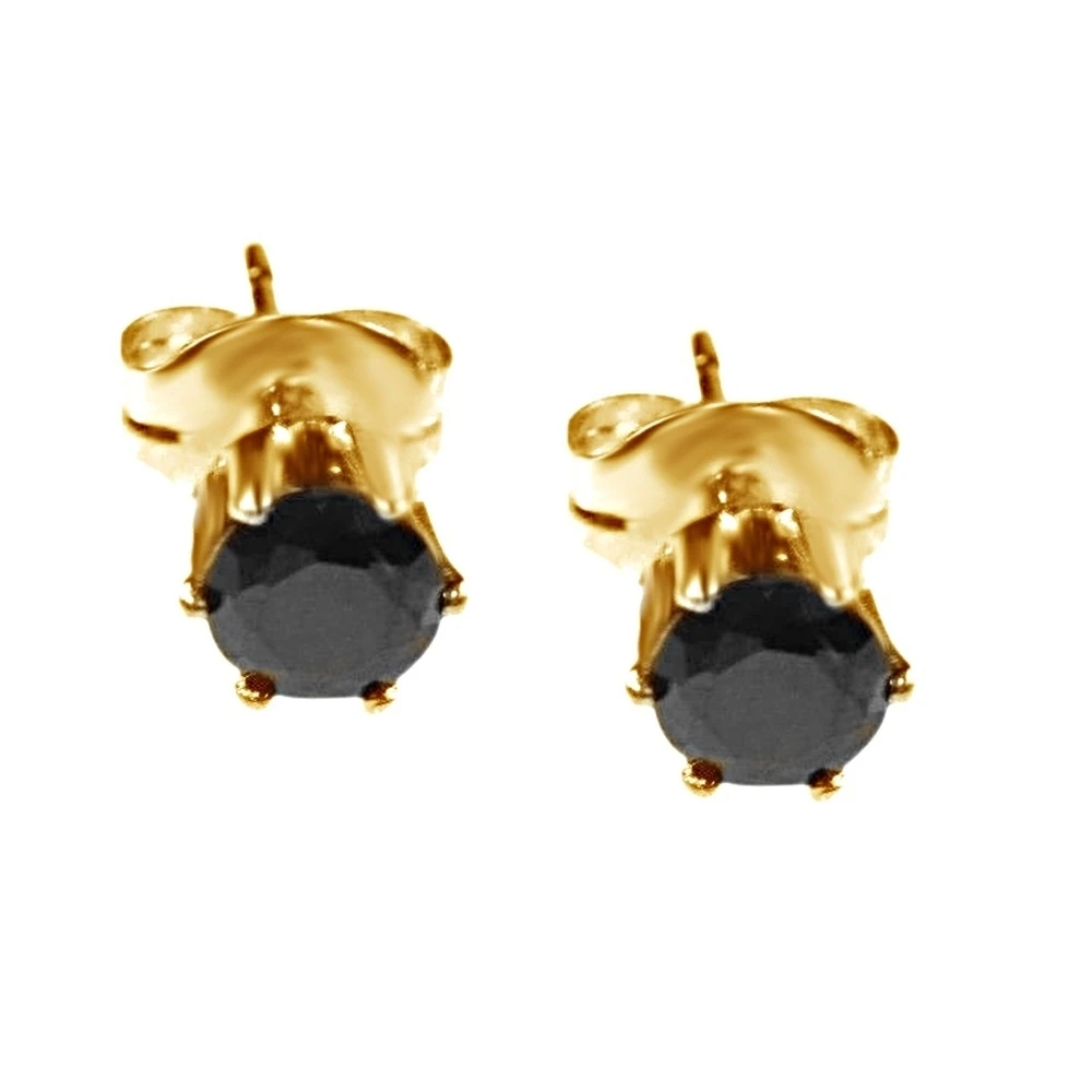 Black stud earrings gold Clearance