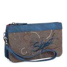 Skpat коллекционные Hartford бумажник, кошелек, держатель для карт и PU и холст кошелек тройной женский De кожа CA