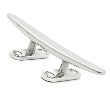 

316 Stainless Steel Low Flat Cleat Marine Boat 4 inch Hardware Deck Rope