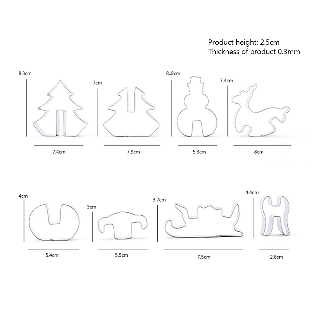 3D набор для приготовления пряничного домика Рождество защелкой из нержавеющей стали для Сталь помадка для бисквита пресс-формы для выпечки 8/10 шт. формочки для печенья