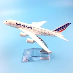 16 см Air France самолет модель литая металлическая модель самолёте 1:400 Airbus 380 самолет модель самолета подарок