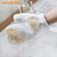 HOOMIN 1 пара Ткань для посуды бамбуковое волокно перчатки для мытья посуды водонепроницаемые перчатки щетка чаша артефакт Чистящая губка антипригарное масло