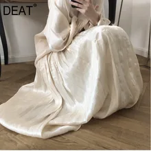 DEAT Новая летняя модная женская одежда плиссированные винтажные свободные трапециевидные юбки с завышенной талией японские стили низ WF20207