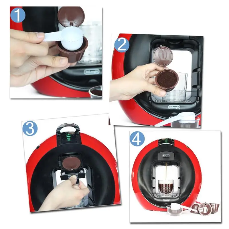 Для многоразового использования Nescafe Dolce Gusto Кофе фильтр для Кофе Pod для первоначальный с фильтром для кофемашины Nespresso многоразового 2 предмета капсулы 1 ложка