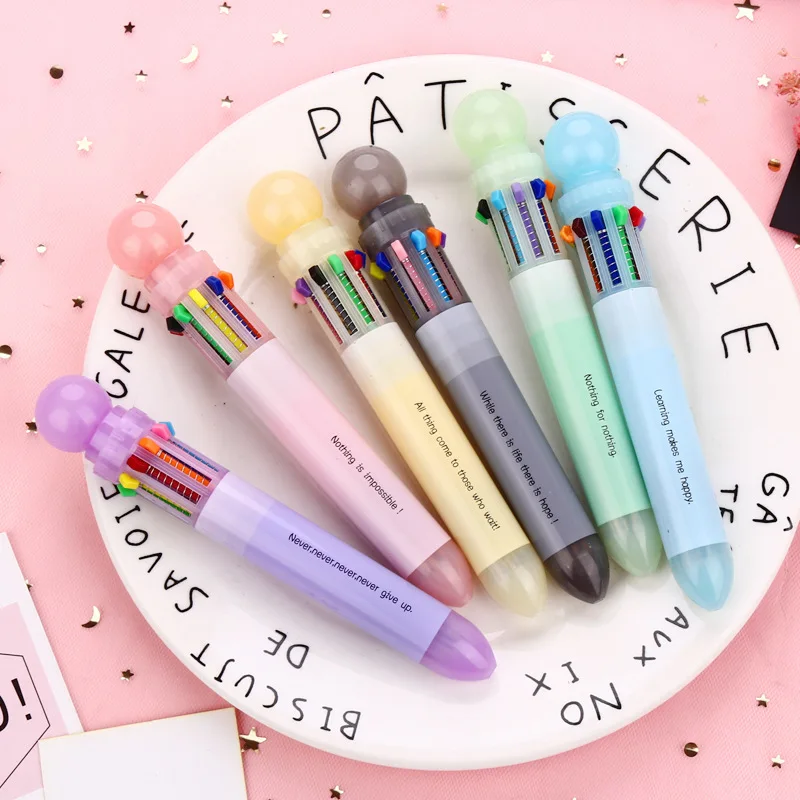 

Korean Originality More Function Vision Multicolor Ball Candy Color Press Signature ballpoint Pen Write Tool